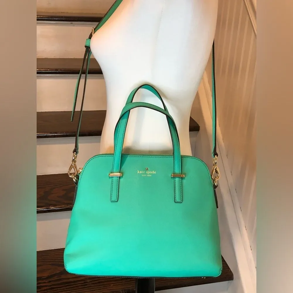KATE SPADE Mint Green Cedar Street Maise Leather Satchel Crossbody